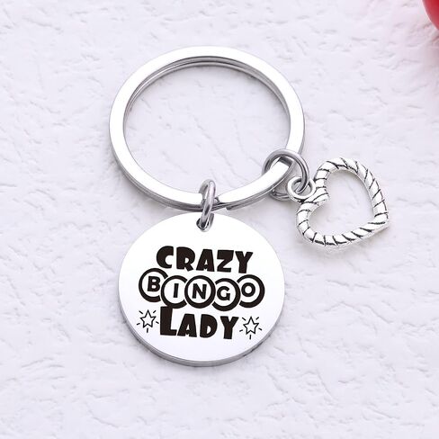 Crazy Bingo Lady Keychain Bingo Lover Keychain Bingo Player Jewelry Bingo Callers Jewelry Bingo Newbie Keychain Game Jewelry Bingo Callers Keychain Bingo Keychain in Saudi Arabia