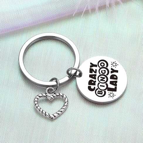 Crazy Bingo Lady Keychain Bingo Lover Keychain Bingo Player Jewelry Bingo Callers Jewelry Bingo Newbie Keychain Game Jewelry Bingo Callers Keychain Bingo Keychain in Saudi Arabia