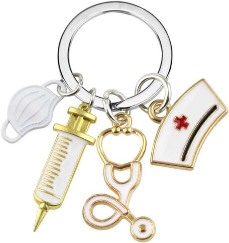 Queqin 2 pcs Nurse/Doctor Keychain as Medic Student Gifts, Medical Assistant Gifts, Graduation Gifts, Doctor/Nurse Gifts, Teacher Appreciation, Thanksgiving Gifts (Style-3) in Kuwait