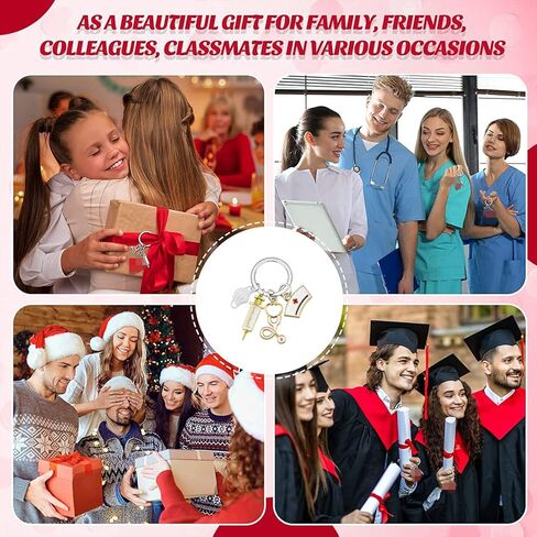 Queqin 2 pcs Nurse/Doctor Keychain as Medic Student Gifts, Medical Assistant Gifts, Graduation Gifts, Doctor/Nurse Gifts, Teacher Appreciation, Thanksgiving Gifts (Style-3) in Kuwait