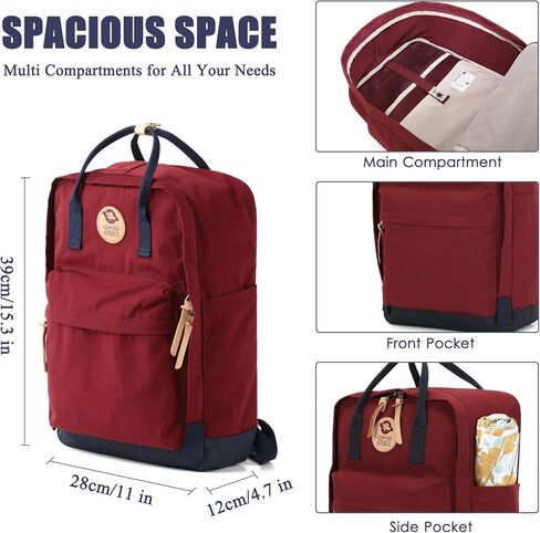 حقيبة ظهر للكمبيوتر المحمول G-FAVOR للنساء، حقيبة ظهر كمبيوتر خفيفة الوزن مقاومة للماء، حقائب عمل للسفر، حقيبة نهارية، تناسب حقيبة كمبيوتر محمول مقاس 14-15.6 بوصة in Kuwait