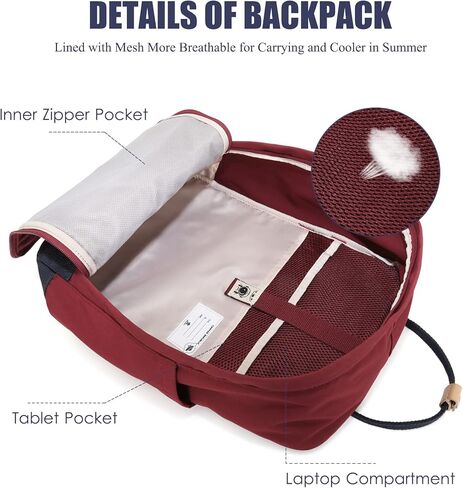 حقيبة ظهر للكمبيوتر المحمول G-FAVOR للنساء، حقيبة ظهر كمبيوتر خفيفة الوزن مقاومة للماء، حقائب عمل للسفر، حقيبة نهارية، تناسب حقيبة كمبيوتر محمول مقاس 14-15.6 بوصة in Kuwait