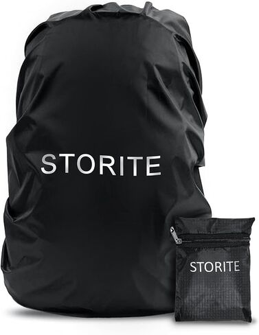 غطاء للغبار والمطر من ستوريت لحقيبة الظهر مع حقيبة، حقيبة مقاومة للماء والغبار غطاء قابل للتعديل للمدرسة والكلية والمكتب - قطعتان in Kuwait