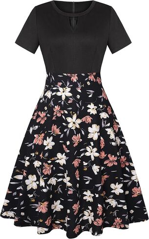 فساتين حفلات كاجوال للسيدات من IHOT بتصميم زهور واسعة على شكل حرف A مع جيوب in Kuwait