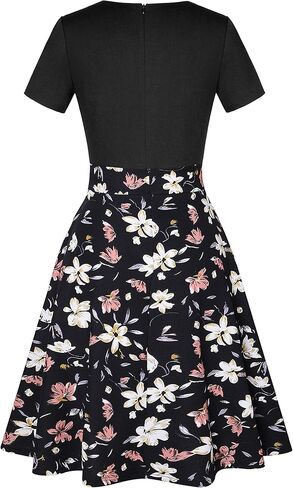 فساتين حفلات كاجوال للسيدات من IHOT بتصميم زهور واسعة على شكل حرف A مع جيوب in Kuwait