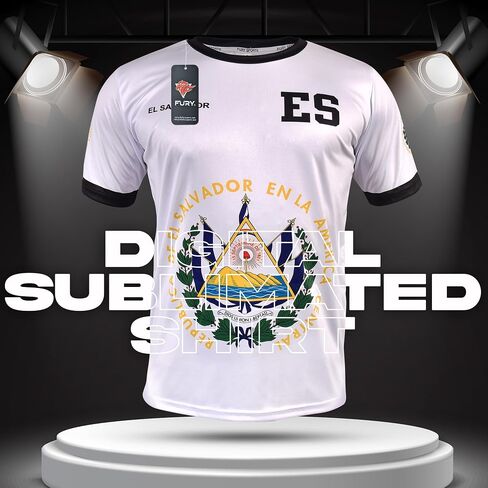 Fury El Salvador Soccer Jersey El Salvador Jersey Black White El Salvador Shirt for All Salvadorans Men/Women/Unisex/Hombres in Saudi Arabia