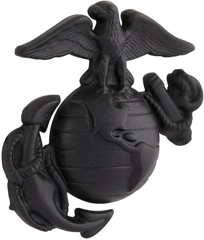 Marine Corps Globe and Anchor Cap Device Black Enlisted in Saudi Arabia