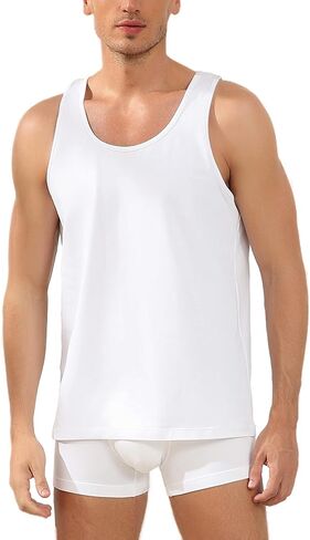 قميص رجالي من COLORFULLEAF مصنوع من القطن بدون أكمام قمصان للرجال ناعمة برقبة دائرية بدون علامة قمصان بدون أكمام (1 أو 3) in Kuwait