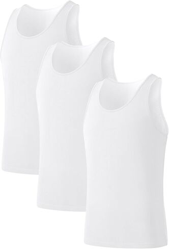 قميص رجالي من COLORFULLEAF مصنوع من القطن بدون أكمام قمصان للرجال ناعمة برقبة دائرية بدون علامة قمصان بدون أكمام (1 أو 3) in Kuwait