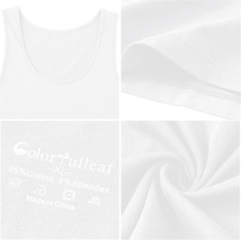 قميص رجالي من COLORFULLEAF مصنوع من القطن بدون أكمام قمصان للرجال ناعمة برقبة دائرية بدون علامة قمصان بدون أكمام (1 أو 3) in Kuwait