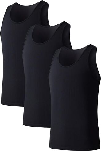 قميص رجالي من COLORFULLEAF مصنوع من القطن بدون أكمام قمصان للرجال ناعمة برقبة دائرية بدون علامة قمصان بدون أكمام (1 أو 3) in Kuwait