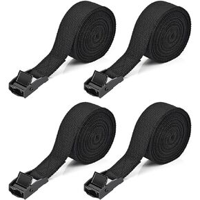 Tie Down Straps 4 Pcs Lashing Strap 8.2' x 1" Adjustable Heavy Duty Cam Buckle Cinch Straps for Cargo, Trucks, Luggage, Trailer, Motorcycle (Black)