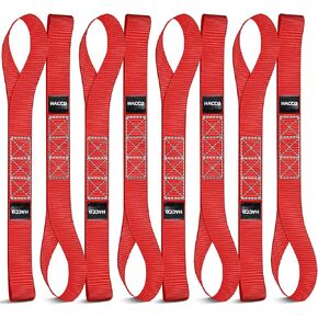Haccoplanet 8PK Soft Loop Motorcycle Tie-Down Straps, 1.6 x 17inch 12000LB Break Strength, Heavy Duty Tie Down Loops for Securing ATV, UTV, Dirt Bike, Lawn & Garden Equipment (Orange)