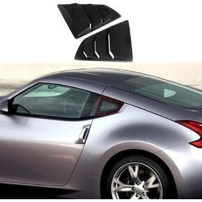 Carbon Fiber Style Side Window Louvers Air Vent Shades Cover Blinds for Nissan 370Z