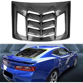 Rear and Side Window Louvers Wind Shutter Window Set, Bright Black Sun Shade Cover for Chevrolet Chevy Camaro in GT 2016-2022