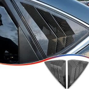 MUXEE 2Pcs Rear Side Window Louvers Air Vent Scoop Shades Cover Blinds Trim for Nissan sentra Sylphy 2020-2024 - ABS Carbon Fiber Sport Interior Accessories