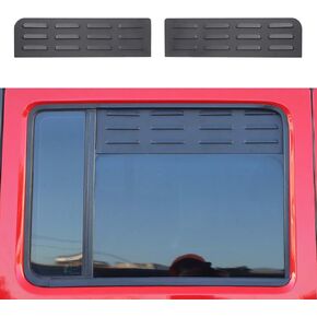 Hoolcar Rear Window Louver Vent Cover Rear Window Blinds Decor Compatible with 2007-2017 Jeep Wrangler JKU, 4 Doors, Black