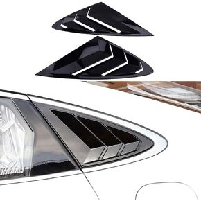 2PCS ABS Bright Black Sport Style Rear Side Window Louvers Air Vent Scoop Sun Shade Shutter Panel Cover Auto Exterior Decoration Trim Accessories For Hyundai Sonata DN8 2020-2023