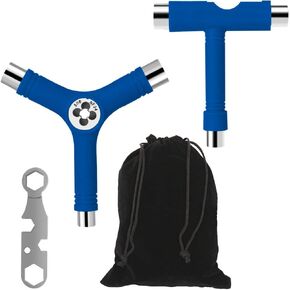 Sonku Blue All-in-One Skateboard Tool, Multifunctional Portable Skateboard T-Tool and Y-Tool Accessory with Screwdriver Wrench Storage in A Bag