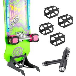 Skateboard Gift Package Accessories with Skater Trainers, Origami Stand, and Free Skate Tool - Learn Tricks Faster, Store Your Board, and get a T-Tool to Tune Up Your Ride