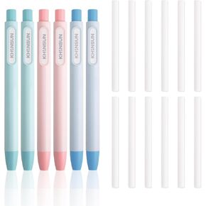 6 قطع محايات قابلة للسحب، ممحاة مطاطية بتصميم سحب وسحب، ممحاة على شكل قلم مع 12 قطعة عبوات قابلة للاستبدال للطلاب والأطفال واللوازم المدرسية المنزلية والمكتبية ورسم الكتابة والرسم in Kuwait