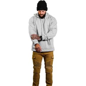 NBT Clothing Aramid Lined Motorcycle Hoodie CE Armor Road Rash Protection Zippered Kangaroo Pocket Black Grey