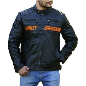 Mens Black Leather Jacket 100% Genuine Cowhide Leather Biker Jacket for Men
