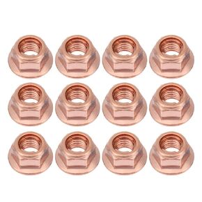 12Pcs Exhaust Manifold Nuts for Practical Copper Flashed Exhaust M8 Nut