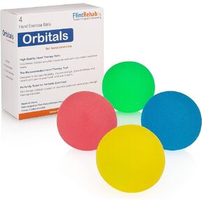 FlintRehab Premium Hand Exercise Balls - Workout Set of 4 for Carpal Tunnel Stress/Pain Relief, Physical Therapy - Arthritis - Hand Grip Strengthening
