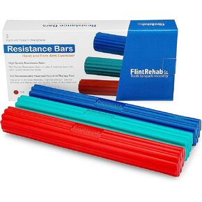 FlintRehab Twist Hand Exerciser Flexible Bars (3 Pack) - Flex Therapy Bar Strengthener - Relieve Tennis & Golfers Elbow Tendonitis Pain - Arm Exercise Wrist & Hand Strength Forearm Grip - 3 Variable Resistance Bars for Injury Recovery