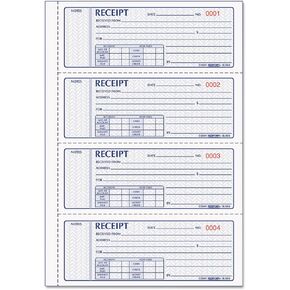 Rediform Formguard Money Receipt Book, 2.75 x 7 Inch, 4x100 Receipts (8L808R)