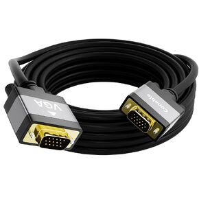 كابل VGA إلى VGA بطول 4 أقدام، سلك محول VGA ذكر إلى ذكر، موصلات قياسية مطلية بالذهب 15 دبوسًا، أغلفة ألومنيوم، 1080 بكسل، للكمبيوتر، الكمبيوتر المحمول، سطح المكتب، الشاشة، جهاز العرض، الألعاب، HDTV، DVD، أسود
