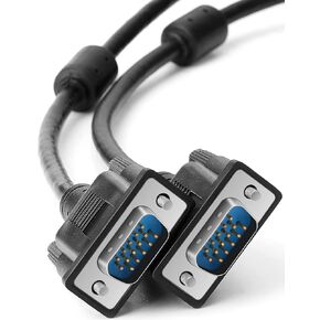 VGA to VGA Video Cable, VGA Monitor Cable Male to Male 15 Pin Full HD 1080P High Resolution Black Cord for TV, Compter, Projector, 1.5 Feet