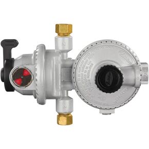 JR Products 07-31525 Compact Low Pressure Two-Stage Automatic Changeover Regulator, White