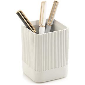 Aesthetic Pen Holder For Your Desk - The Perfect Modern Sage Concrete Pencil Holder Easily Organizes All Pens and Desk Accessories - A Cute Natural Design And Must Have Pen Cup For Your Office Decor