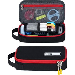 ECHSRT Large Pencil Case, Durable Pen Pouch with Big Capacity, Minimalist Portable Stationery Bag with Handle for Office Organizer Aesthetic Pencil Cases