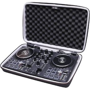 LTGEM EVA Storage Case for Numark Party Mix II or Numark Party Mix - DJ Controller or Native Instruments Maschine Mikro Mk3 Drum Controller (Outer Black+Inner Grey)