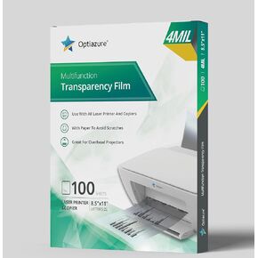 Transparency Film, Overhead Projector Film for Laser Jet Printer and Copier, Letter Size 100Pack Sheets, Office and School Supplies