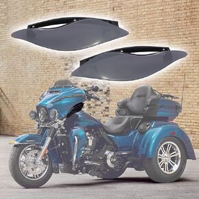 KAKABAS Dark Smoke Wind Deflectors Side Wings Compatible with Harley Davidson Electra Glide Street Glide Trike 2014-2022,Adjustable Motorcycle Fairing Side Shield,Air Deflectors kit 2PCS