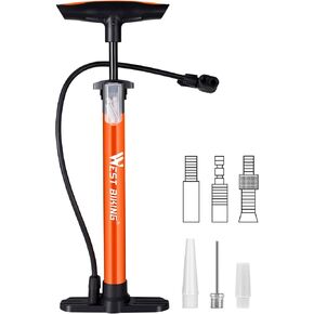 مضخة هواء للدراجة 160 رطل لكل بوصة مربعة، مضخات إطارات الدراجة المحمولة مع صمام شريدر وبريستا، مضخة هواء صغيرة للدراجة الأرضية مع إبر كروية وفوهة بالونات، منفاخ لكرة السلة in Kuwait