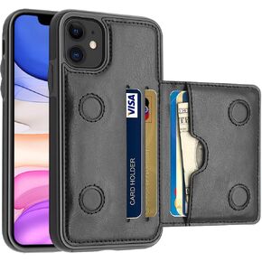 LakiBeibi Case for iPhone 11 Case with Card Holders, Dual Layer Lightweight Slim Leather iPhone 11 Wallet Case Flip Folio Magnetic Lock Protective Case for Apple iPhone 11 6.1 Inch (2019), Mint