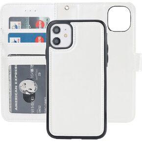Bocasal iPhone 11 Wallet Case with Card Holder PU Leather Magnetic Detachable Kickstand Shockproof Wrist Strap Removable Flip Cover for iPhone 11 6.1 inch (Brown)