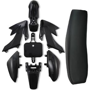 Plastics Kit with Black Seat for CRF50 XR50, Chinese 50cc 70cc 90cc Dirt Pit Bike,Fenders Fairings Replacement Plastic with Seat