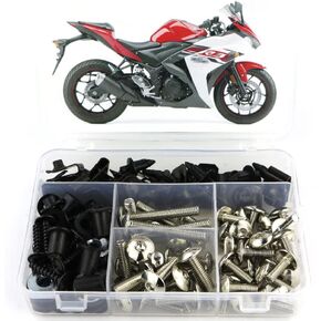 Xitomer Full Sets Fairing Bolts Kits, Fit for YZF-R3 YZF-R25 2015 2016 2017 2018 2019, Mounting Kits Washers/Nuts/Fastenings/Clips/Grommets (Matte Black)