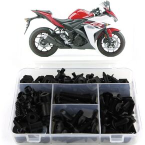 Xitomer Full Sets Fairing Bolts Kits, Fit for YZF-R3 YZF-R25 2015 2016 2017 2018 2019, Mounting Kits Washers/Nuts/Fastenings/Clips/Grommets (Matte Black)