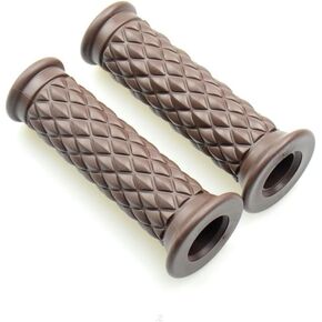 FANGOS 7/8" Universal Motorcycle Grips for Dirt Pit Bike, Rubber Anti-Slip Handlebar Grips One Pair 22mm Red
