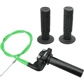 NIBBI Twists Throttle Grip,Dirt Bike Grips with Throttle Cable and Handlebar Grip for SSR125 Pit Bike, 22mm Motorcycle Throttle Assembly