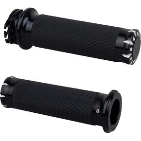 NTHREEAUTO Handlebar Hand Grips Motorcycle Throttle Grip for 1" / 25mm Handle Bars Universal Compatible with Harley Dyna Sportster 883 1200 Road Electra Glide Softail Touring