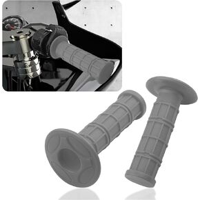 2PCS Motorcycle Grips,Anti-Slip Rubber Dirt Bike Grips with 7/8" Left & 1" Right Compatible with CRF KXF,Universal Motorcycle/Bike Handlebar Grips for Women & Men (Black)