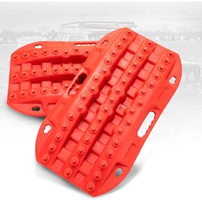 BUNKER INDUST Off Road Traction Boads, 2 Pcs Short Recovery Track Traction Mats for 4WD Mud, Sand, Snow Ramps-Black Tire Traction Tool (Without Strap)